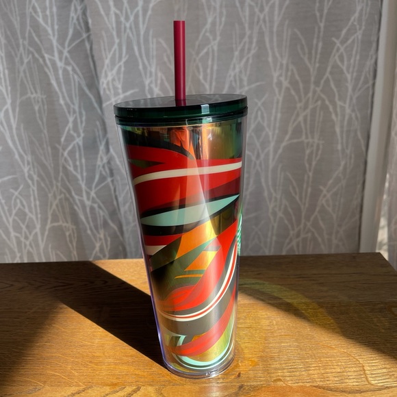 Starbucks Red and Green Ribbon Tumbler - Picture 4 of 7